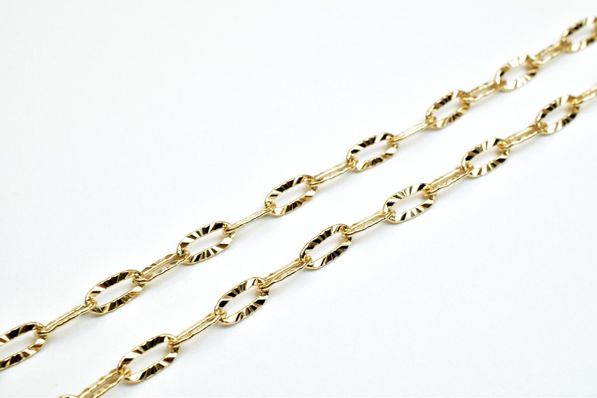 Pinky Gold Filled EP Chain 18KT Gold Filled Size 20" Long 3mm Width0.5mm Thickness For Jewelry Making Item #CG322