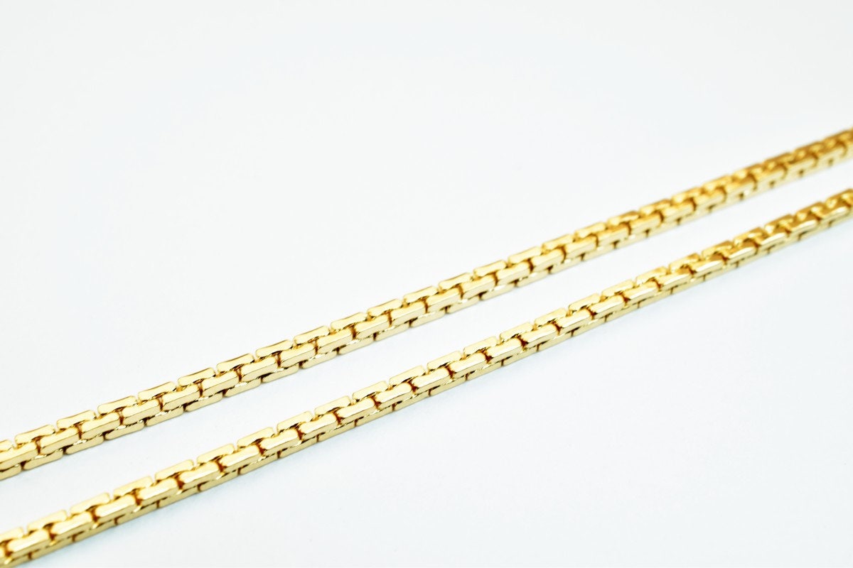 Pinky Gold Filled EP Chain 18KT Gold Filled Size 15.5" Long 1.5mm Width 1.5mm Thickness For Jewelry Making Item #CG324