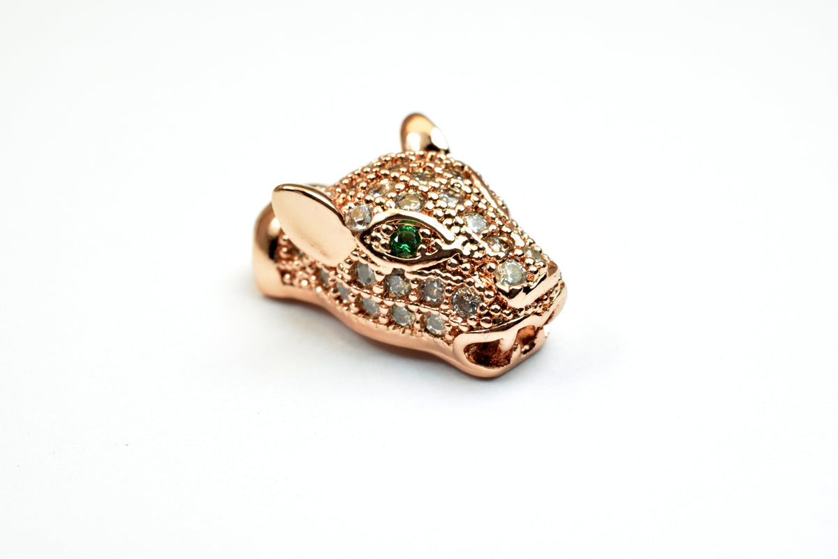 Leopard, Panther, Jaguar Micro Pave CZ Rhinestone Spacer Beads High Quality 4 Colors