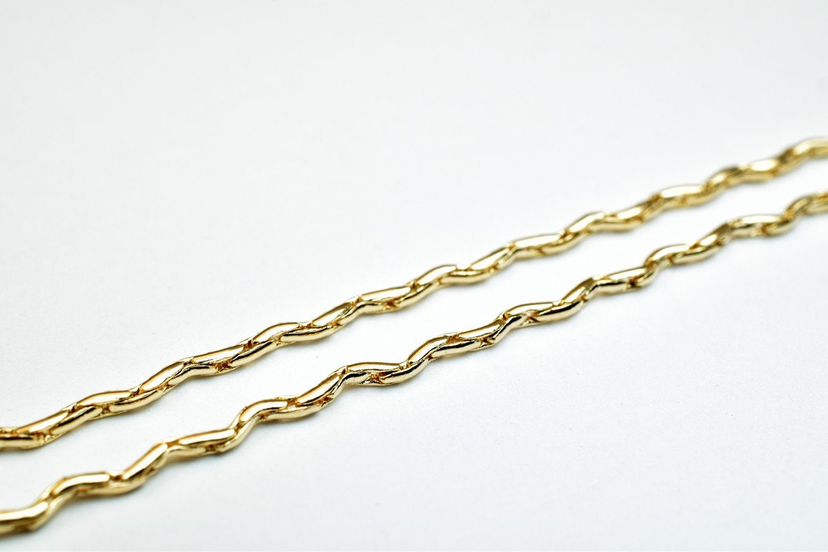 Pinky Gold Filled EP Chain 18KT Gold Filled Size 17.4" Long 2mm Width 1mm Thickness For Jewelry Making Item #CG365