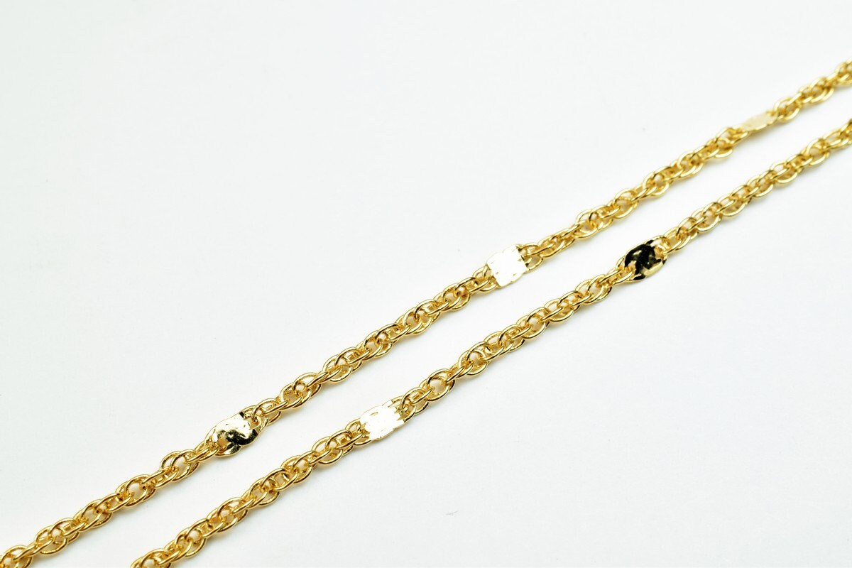 Pinky Gold Filled EP Chain 18KT as Gold Filled* Size 17.25" Long 2mm Width 1.5mm Thickness For Jewelry Making Item #CG367
