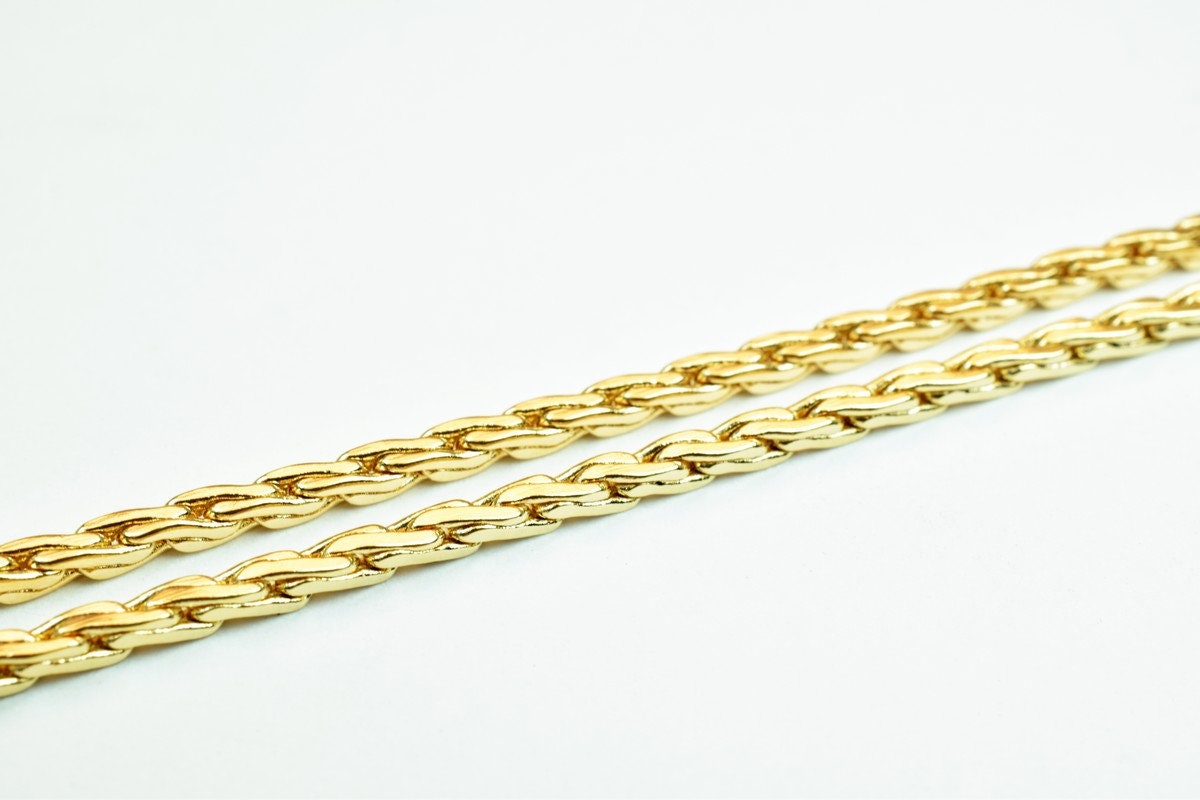 Pinky Gold Filled EP Chain 18KT Gold Filled Size 17.25" Long 2mm Width 2mm Thickness For Jewelry Making Item #CG377 BeadsFindingDepot