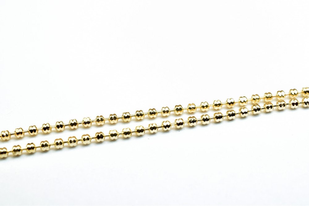 Pinky Gold Filled EP Chain 18KT Gold Filled Size 17.5" Inch Long 1mm Width 1mm Thickness For Jewelry Making Item #CG390