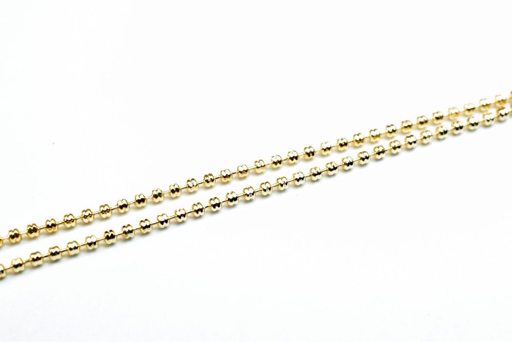 Pinky Gold Filled EP Chain 18KT Gold Filled Size 17.5" Inch Long 1mm Width 1mm Thickness For Jewelry Making Item #CG390