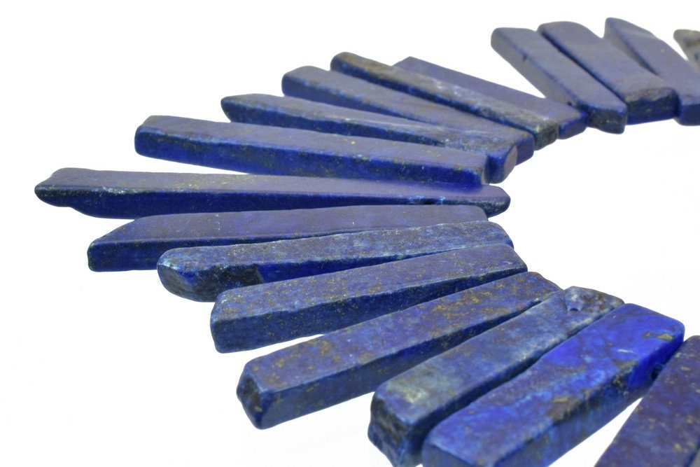Natural Lapis Bar Gemstone Blue Natural Bar Beads Average Size 23x8mm - 73x10mm For Jewelry Making Item# 789222067939