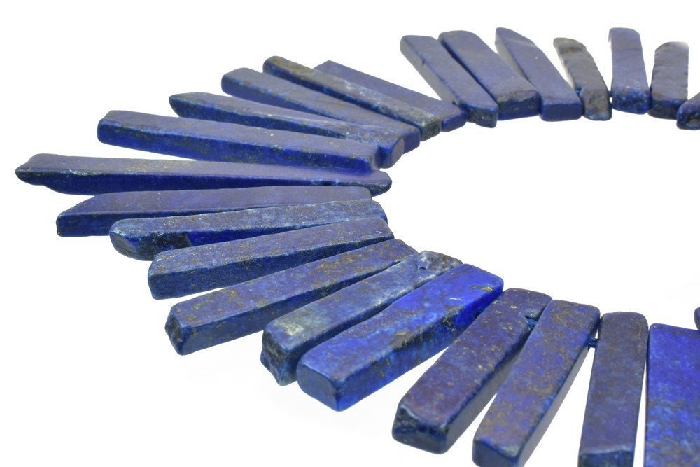Natural Lapis Bar Gemstone Blue Natural Bar Beads Average Size 23x8mm - 73x10mm For Jewelry Making Item# 789222067939