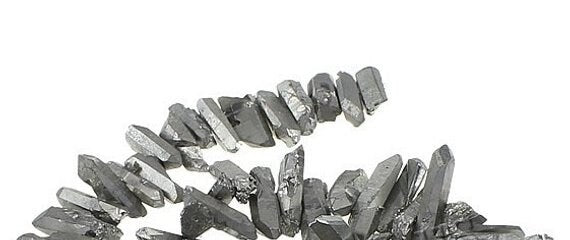 Natural Plating Silver Quartz Beads Clear Quartz Nuggets Size 4-8x15-36x5-7mm Hole Approx 1mm For Jewelry Making Item #789222068158