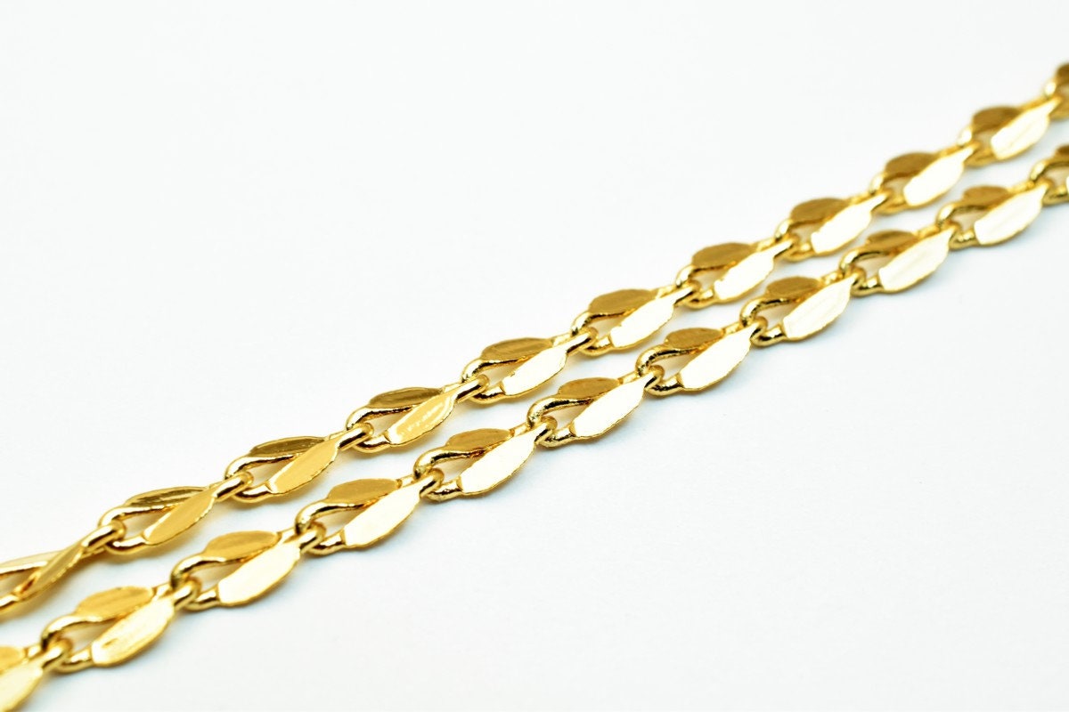 Pinky Gold Filled EP Chain 18KT Gold Filled Size 17.25" Long 3mm Width 1.5mm Thickness For Jewelry Making Item #CG320