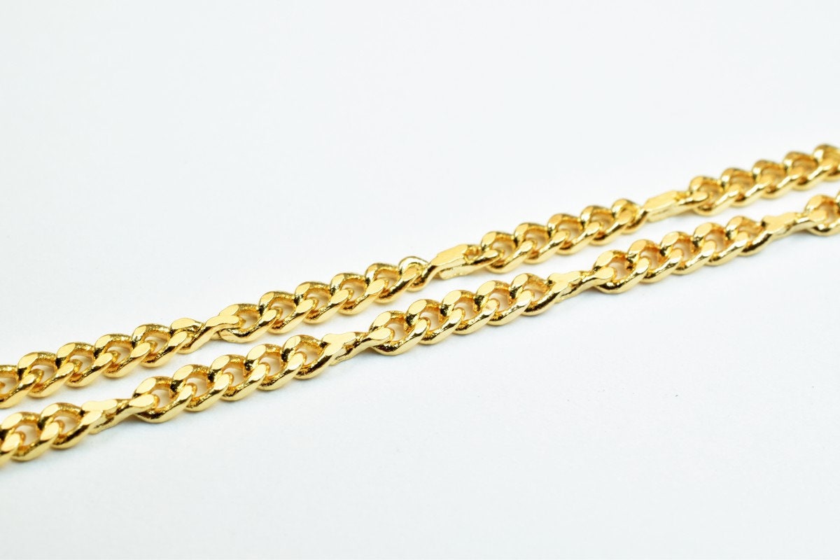 Pinky Gold Filled EP Chain 18KT Gold Filled Size 16.75" Long 2mm Width 1mm Thickness For Jewelry Making Item #CG343