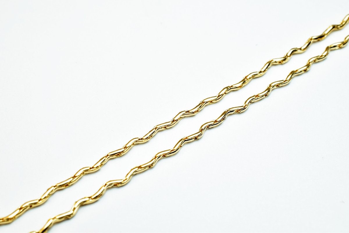 Pinky Gold Filled EP Chain 18KT Gold Filled Size 17.4" Long 2mm Width 1mm Thickness For Jewelry Making Item #CG365