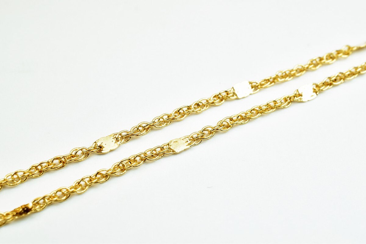 Pinky Gold Filled EP Chain 18KT as Gold Filled* Size 17.25" Long 2mm Width 1.5mm Thickness For Jewelry Making Item #CG367