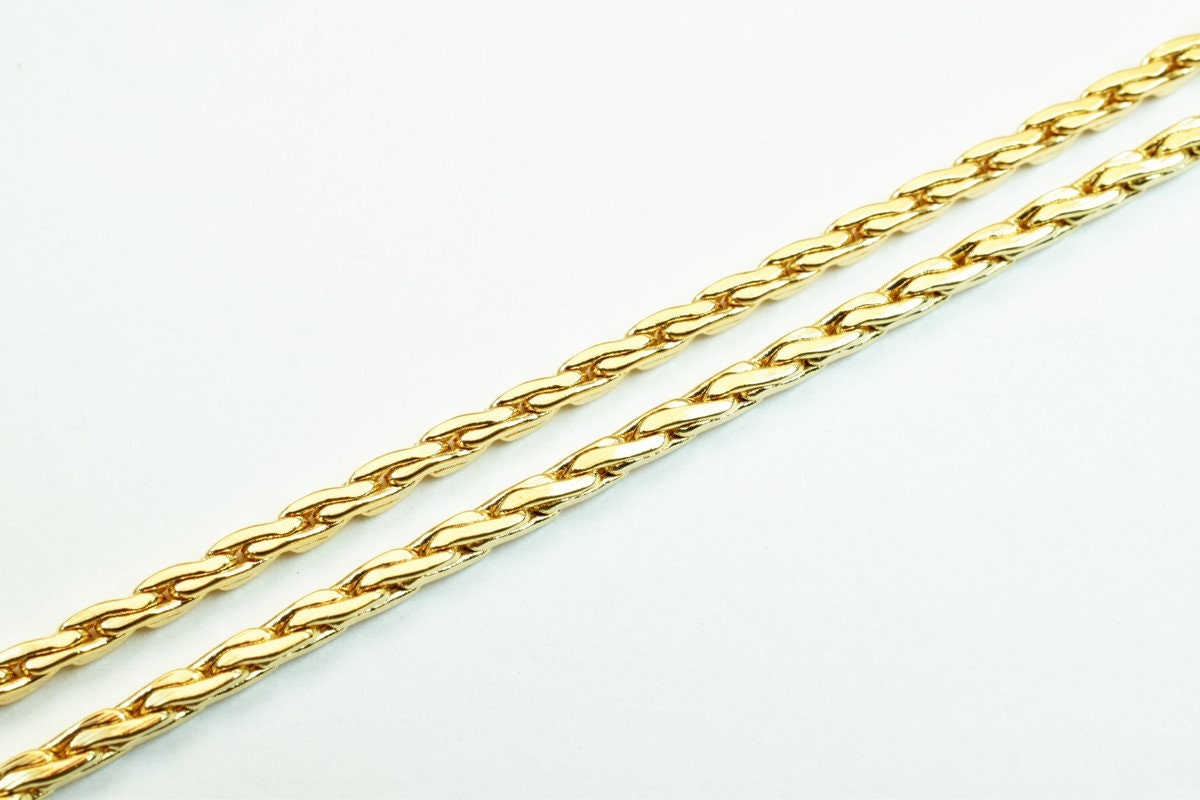 Pinky Gold Filled EP Chain 18KT Gold Filled Size 17.25" Long 2mm Width 2mm Thickness For Jewelry Making Item #CG377 BeadsFindingDepot