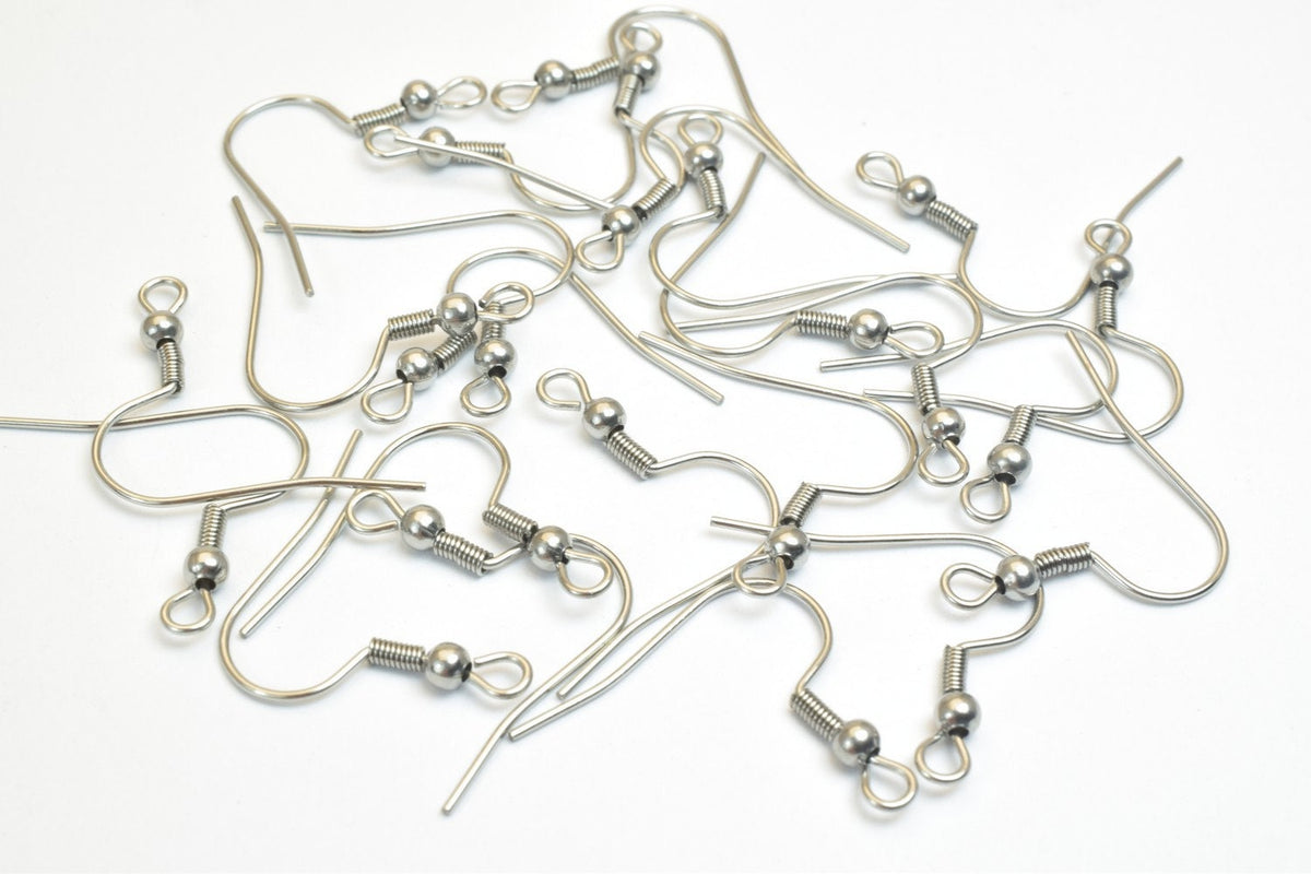 hypoallergenic Stainless Steel Hook Earring Wire Coil / Lever Back / Ball Stud Earrings / Flat Stud Earrings Findings For Jewelry Supplier