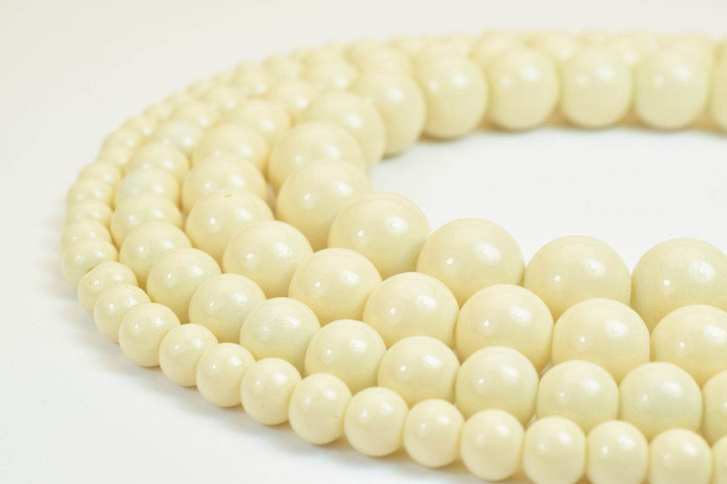 Creamy Glass Beads Round 6mm/8mm/10mm/12mm Shine Round Beads For Jewelry Making Item# AE