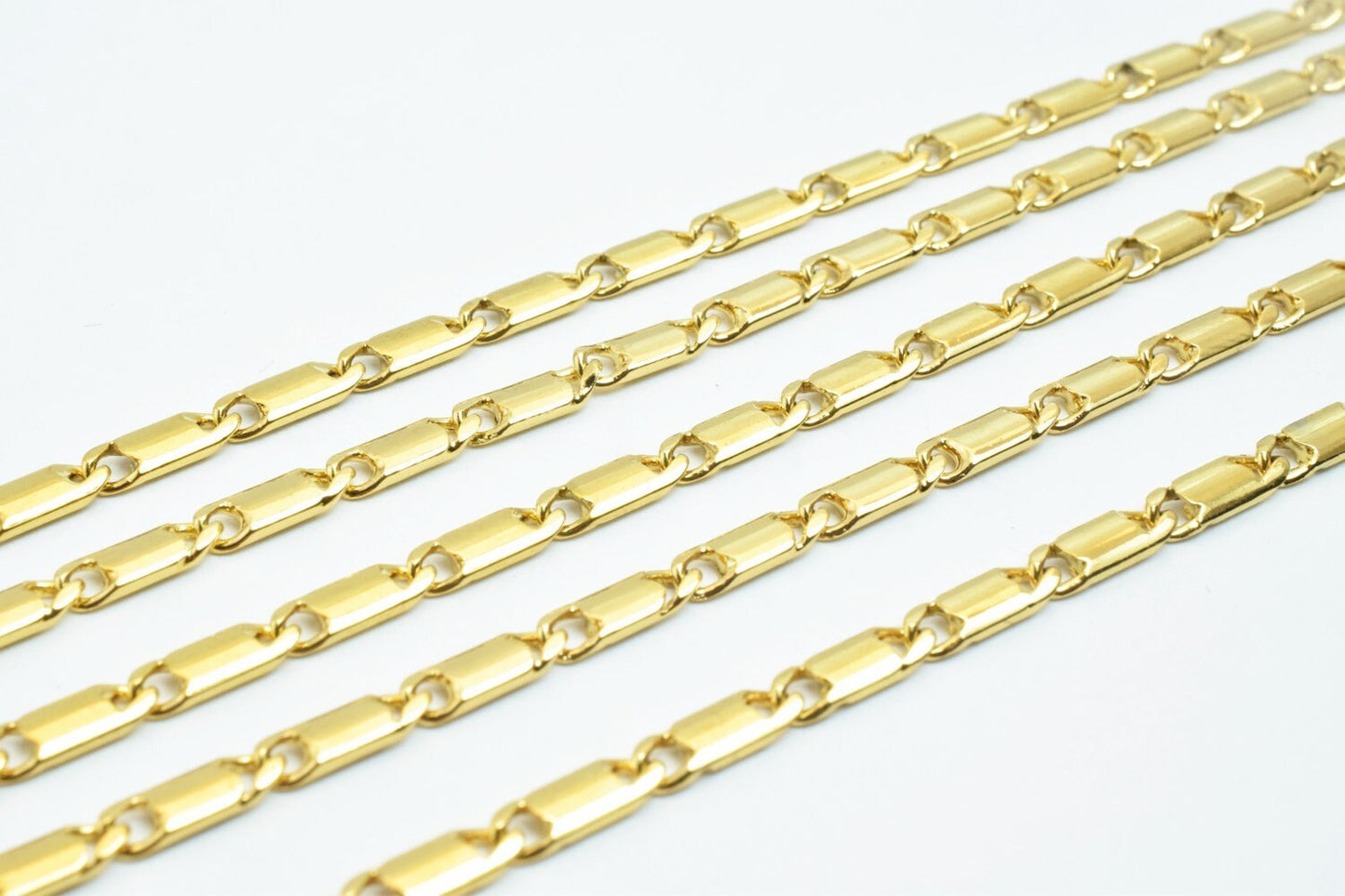 3mm 18K Gold Plated* tarnish resistant Chain Sold by Foot For Jewelry Making GFC073