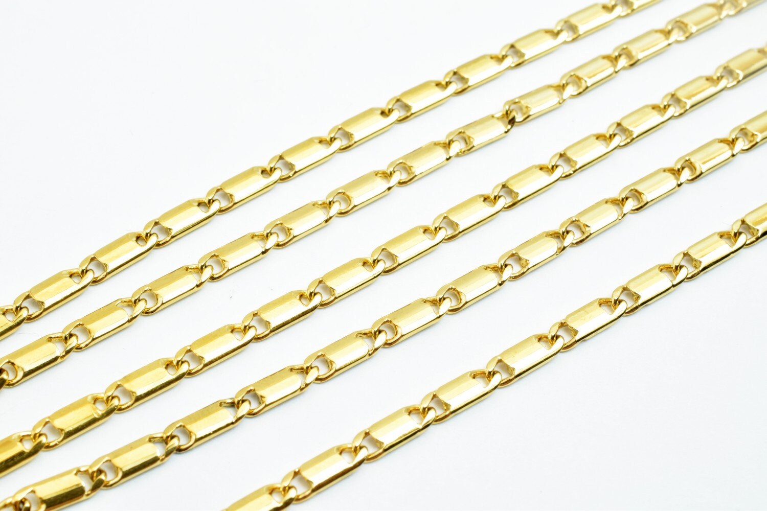 3mm 18K Gold Plated* tarnish resistant Chain Sold by Foot For Jewelry Making GFC073