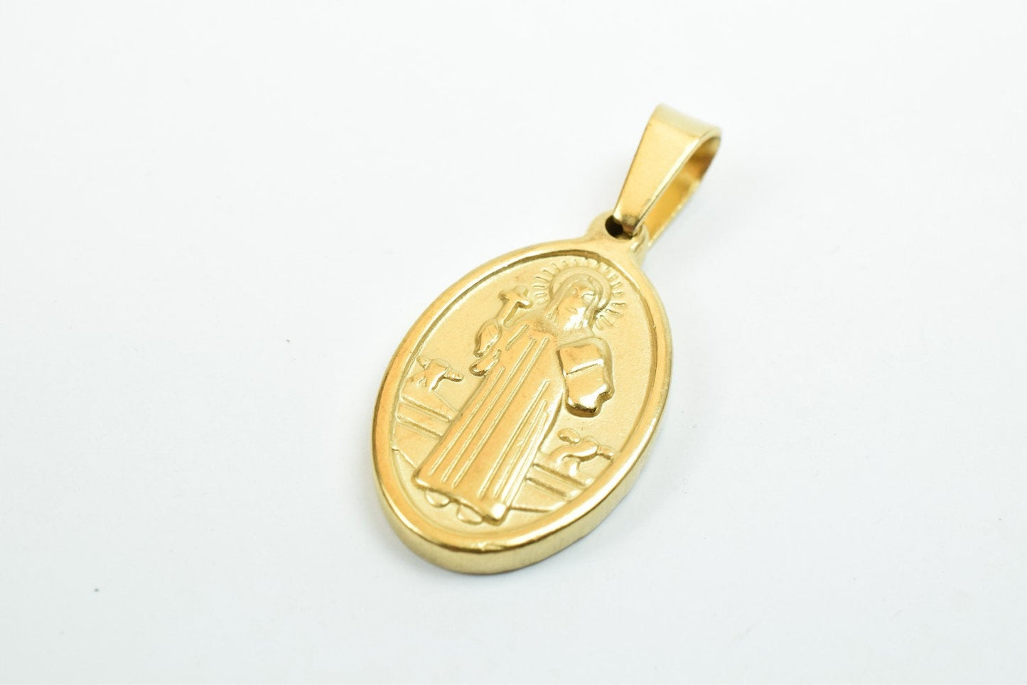 Saint Benito 18K as as Gold Filled* tarnish resistant Charm Pendant Size 23x14mm Thickness 3mm For Jewelry Making GF4103B