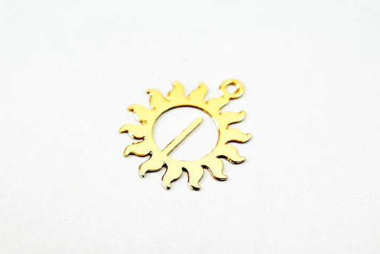 6 PCs Dainty Thin 18K Pinky as as Gold Filled* tarnish resistant Sun Charm Pendant Size 12x10mm Thickness 0.25mm For Jewelry Making DGF01