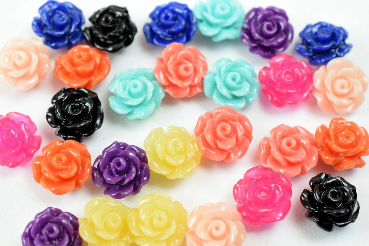 6.5mm Flower Cabochon Curved Back Flowers W/ Hole Daisy Decoration Decoden Flower Baby Shower Birthday Wedding Party Invitation For Jewelry