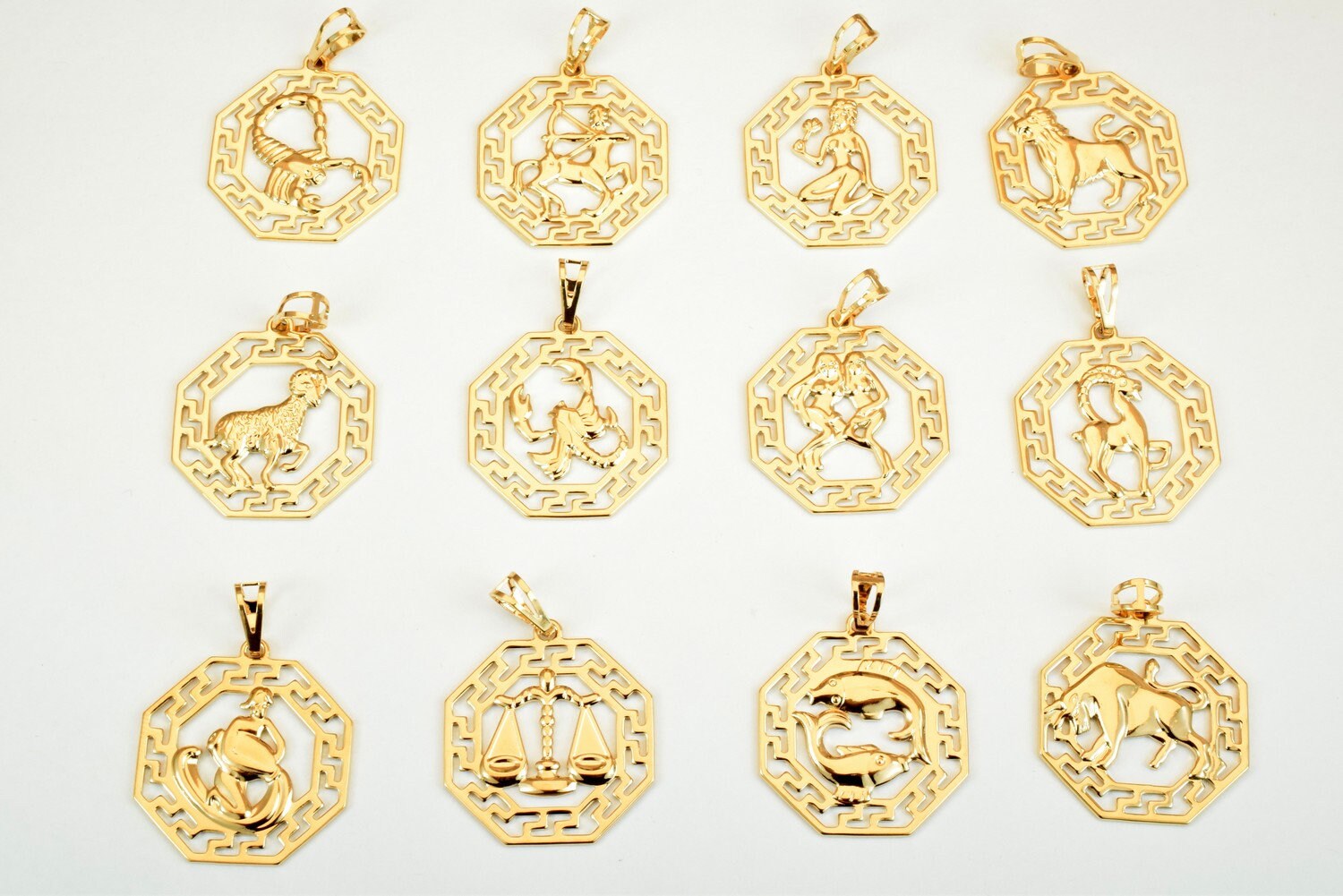 Zodiac Charm Pendants Horoscope Charms Horoscope Pendant Pinky Gold Filled Size 27.5x25mm Zodiac Coin Constellation Charm For Jewelry Making