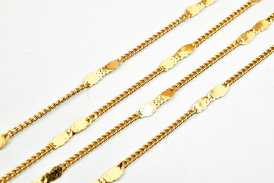 3 Feet 18K Pinky Gold Filled Cable Chain, Bar Chain Width 2.25mm Thickness 1mm, Gold Filled Finding Chain For Jewelry Making PGF12 - BeadsFindingDepot