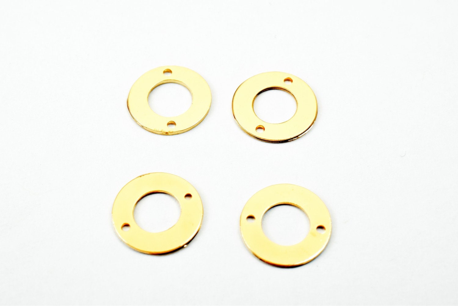 6 PCs Dainty Thin 18K Pinky Gold Filled EP tarnish resistant Plain Disc Connector Size 10mm Thickness 0.5mm For Jewelry Making DGF06