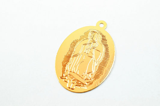 4 PCs Dainty Thin 18K Rose as Gold Filled tarnish resistant Saint Mary Charm Pendant Size 22x15mm Thickness 0.25mm For Jewelry Making DGF10