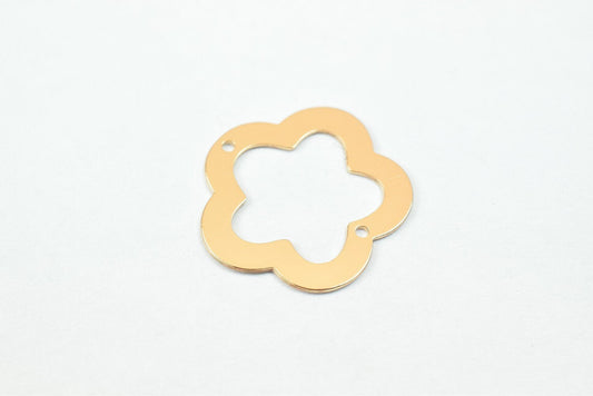 6 PCs Dainty Thin 18K Pinky as as Gold Filled* tarnish resistant Plain Flower Connector Size 13mm Thickness 0.25mm For Jewelry Making DGF13