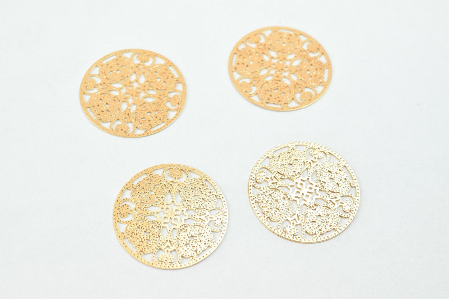 6 PCs Dainty Thin 18K Pinky as Gold Filled tarnish resistant Filigree Flower Connector Size 15mm Thickness 0.25mm For Jewelry Making DGF17
