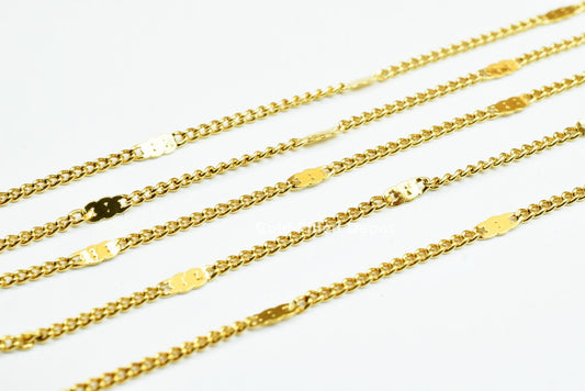 3 Feet 18K Gold Filled Cuban Link Chain, Scroll Chain Width 1.5mm Thickness 0.5mm Gold Filled Finding Chain for Jewelry Making GFC036 Etsy