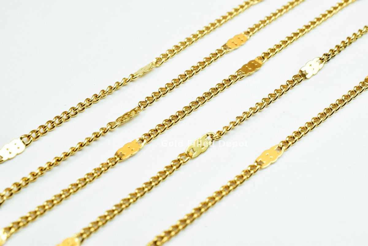 3 Feet 18K Gold Filled Cuban Link Chain, Scroll Chain Width 1.5mm Thickness 0.5mm Gold Filled Finding Chain for Jewelry Making GFC036 Etsy