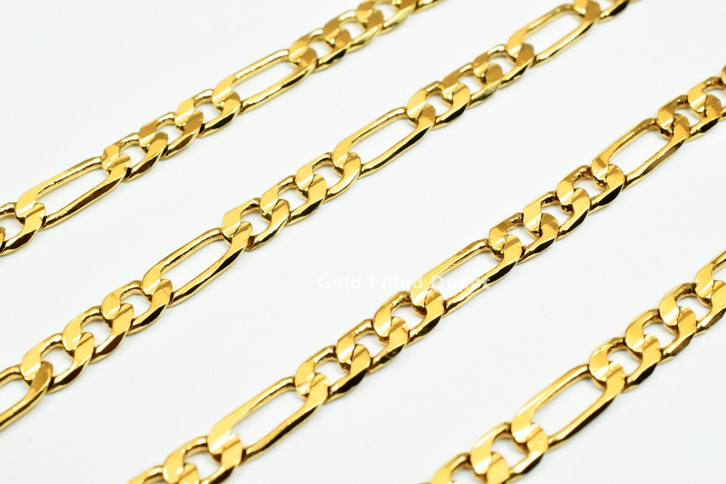 3 Foots 18K Gold Filled Chain Figaro Chain Width 3.5mm Thickness 0.5mm Gold-Filled finding for Gold Filled Jewelry Making GFC041