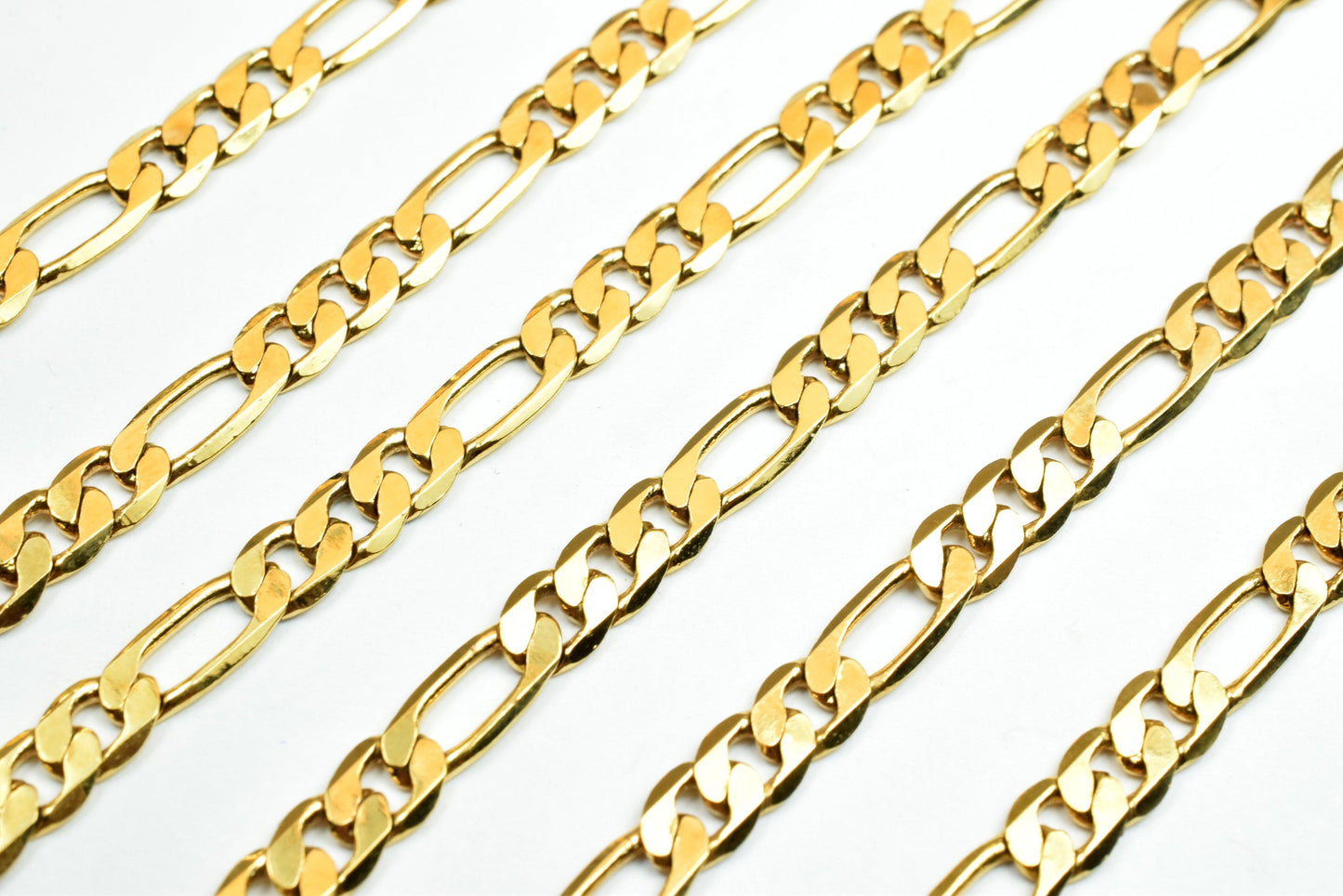 5mm Gold plated Figaro Chain 18K Thickness 1mm for Jewelry Making GFC059A Sold by Foot