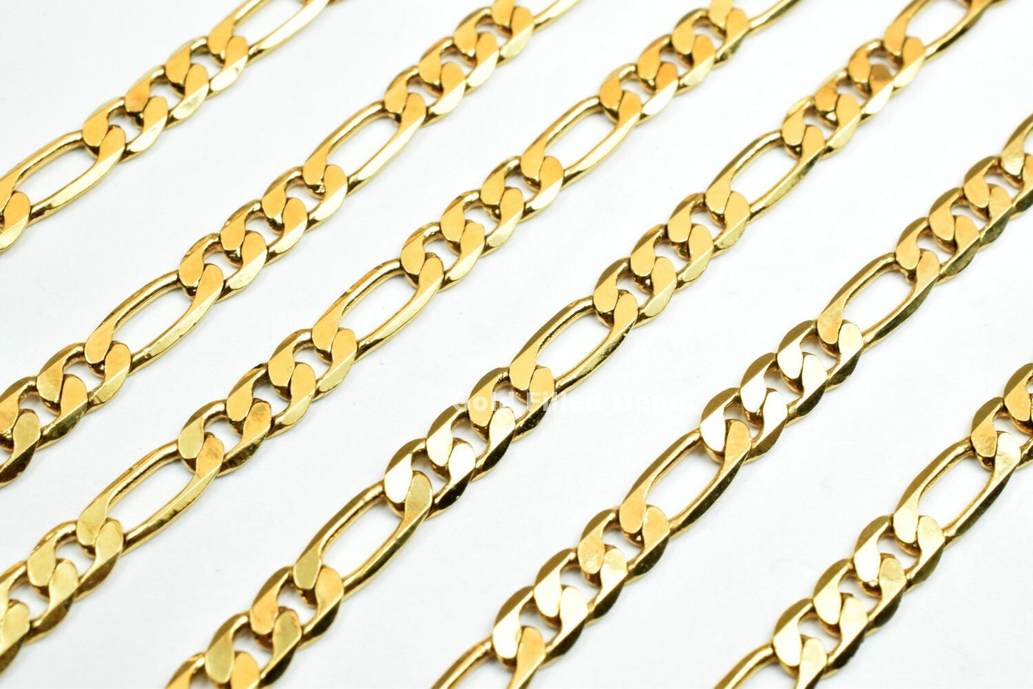 3 Foots 18K Gold Filled Chain Figaro Chain Width 3.8/4/2mm Thickness 1mm Gold-Filled finding for Jewelry MakingGFC112 /GFC059/GFC106