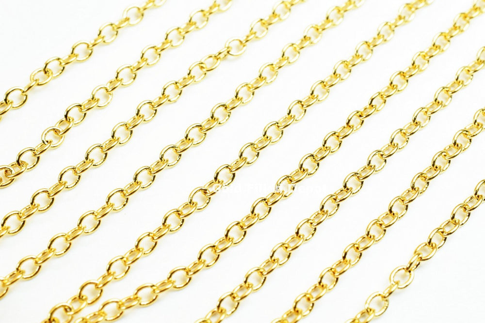 3 Feet 14K Gold Filled Drawn Cable Chain 2.2x1.5mm, MADE IN USA, C13 - Foto 4
