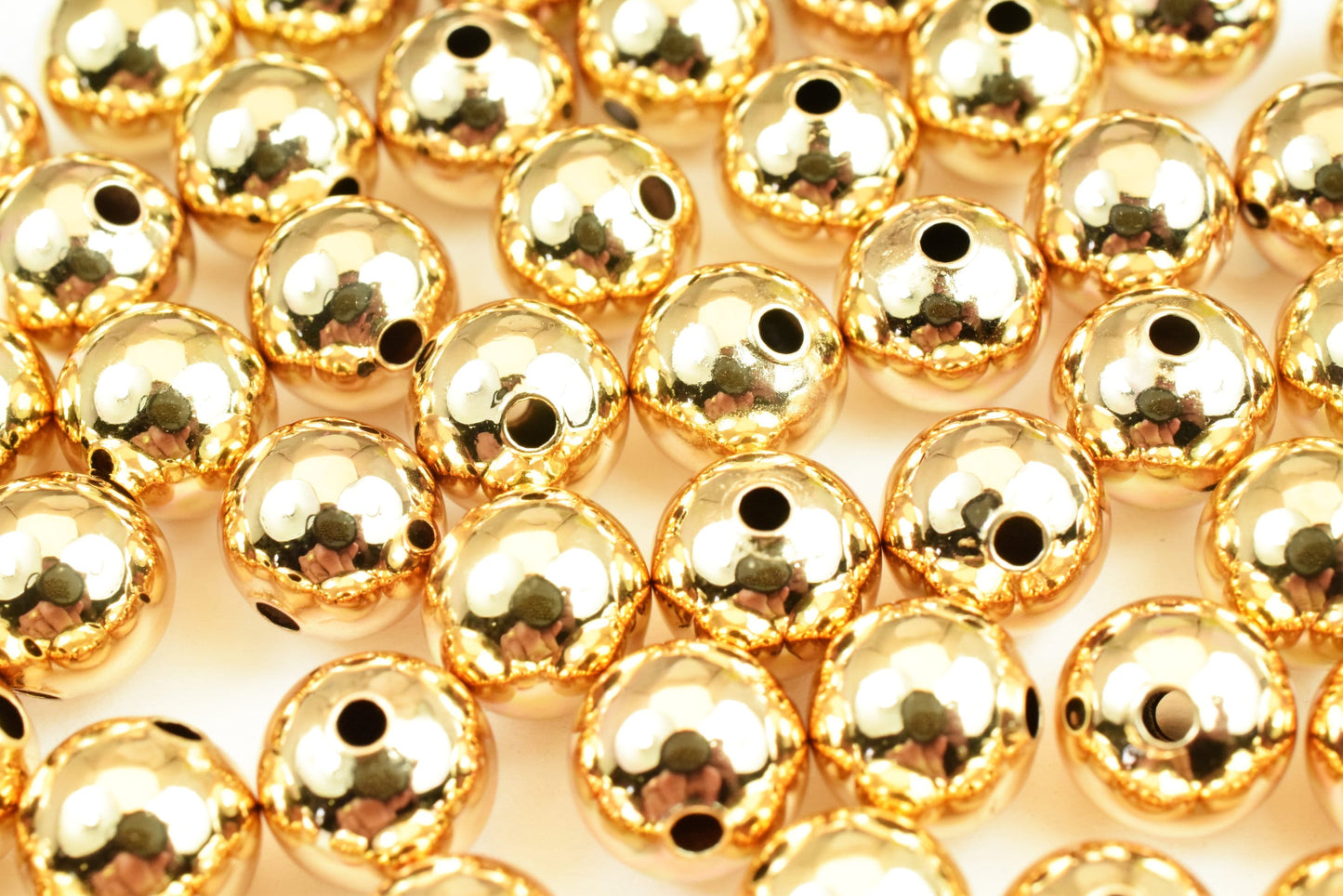 18K Gold Filled Round Beads, Seamless Ball 2mm/3mm/4mm/5mm/6mm/7mm/ 8mm/10mm/12mm/14mm/16mm/18mm/20mm Spacer Findings Jewelry USA Seller - BeadsFindingDepot