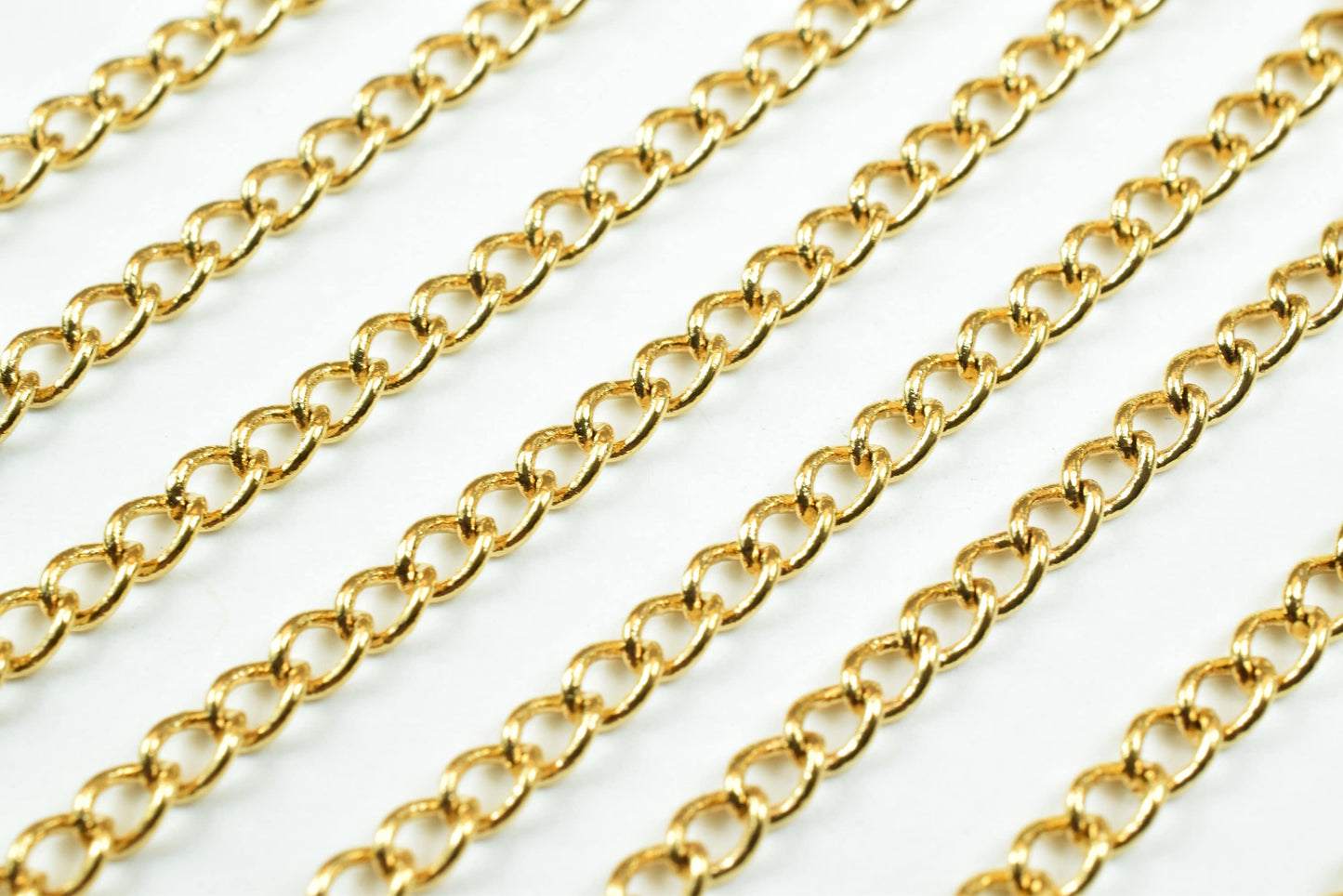 18K Gold Plated* tarnish resistant Cable Chain, Link Chain GFC068 Sold by Foot For Jewelry Making