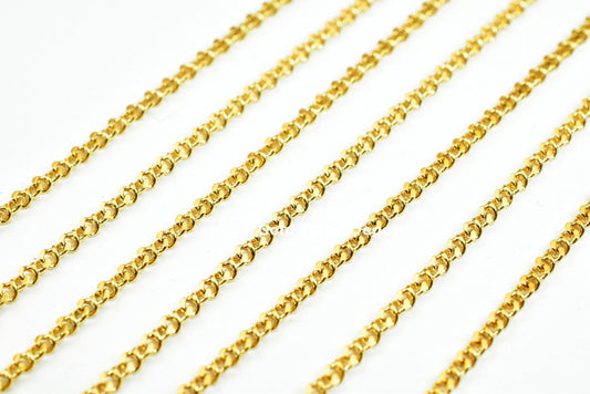 3 Feet 18K Gold Filled Curb Chain, Cable Chain Width 1.1mm Thickness 0.5mm Gold-Filled finding for Jewelry Making Etsy