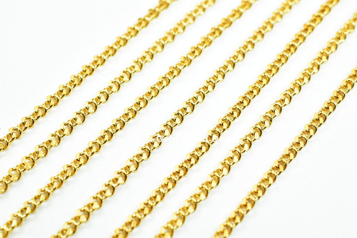 3 Feet 18K Gold Filled Curb Chain, Cable Chain Width 1.1mm Thickness 0.5mm Gold-Filled finding for Jewelry Making Etsy