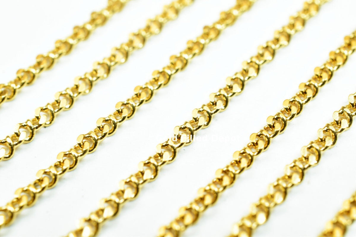 3 Feet 18K Gold Filled Curb Chain, Cable Chain Width 1.1mm Thickness 0.5mm Gold-Filled finding for Jewelry Making Etsy