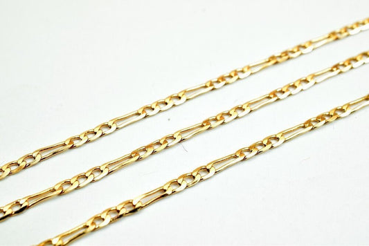 3 Foots 18K Pinky Gold Filled Chain Figaro Chain Width 2mm Thickness 0.5mm Gold-Filled finding for Gold Filled Jewelry Making PGF06 - BeadsFindingDepot