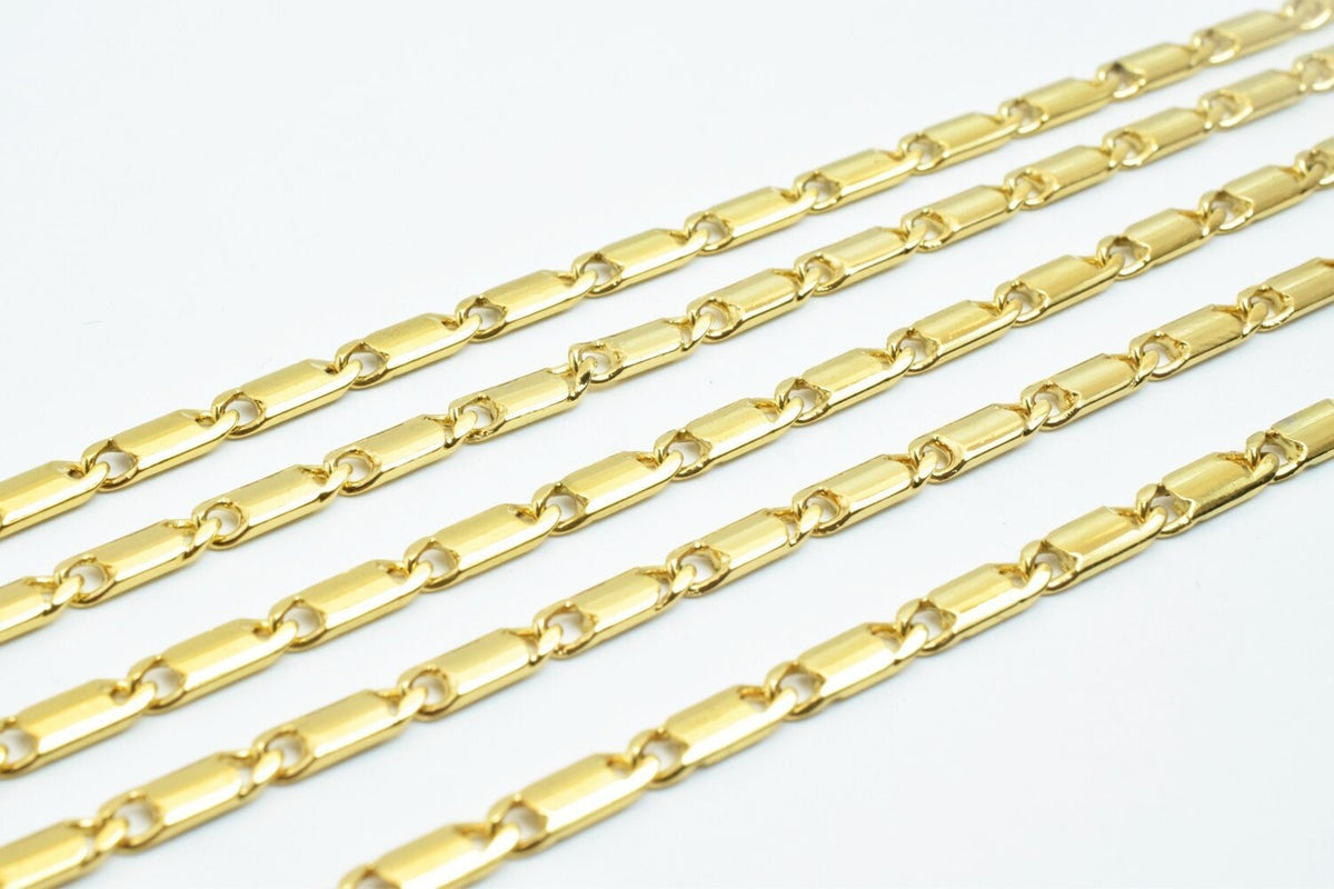 3 Foot 18K Gold Filled Bar Chain Size 3mm Gold Filled Findings Chain For Jewelry Making GFC073 Etsy