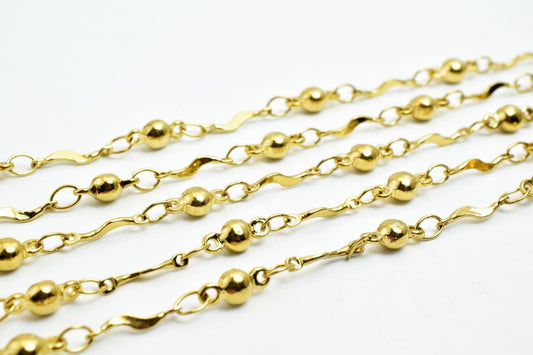3 Foot 18K Gold Filled Chain, Bar Chain, Satellite Chain, Gold Filled Findings Chain For Jewelry Making GFC070 - BeadsFindingDepot