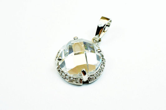 White Gold Filled Bling Bling Pendant Size 19x16mm With CZ Cubic Zirconia Crystal Findings Charm For Jewelry Making