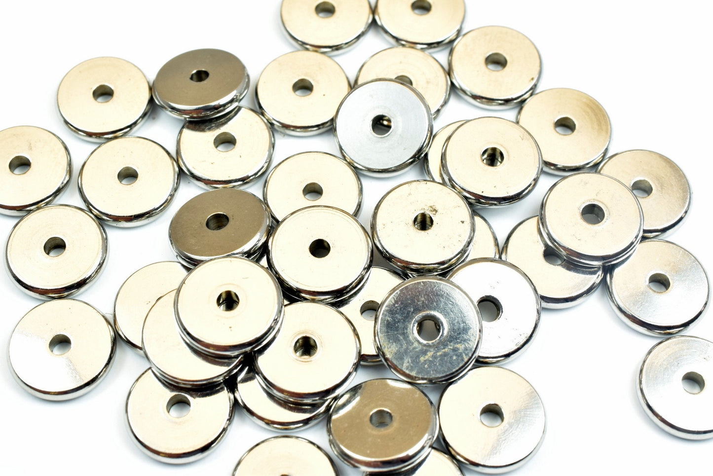 Bulk Stainless Steel Rondelle Plain Spacer Beads Size 6mm, 8mm, 10mm Jewelry Finding Supply For Jewelry Making
