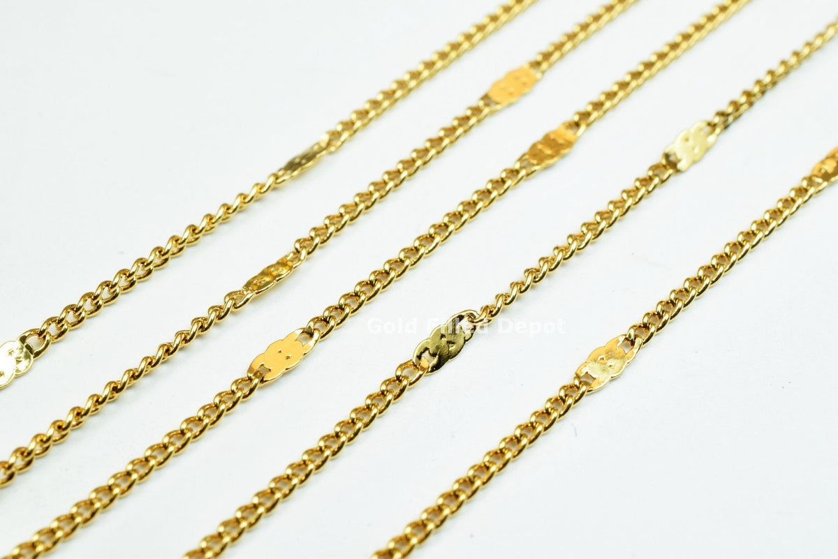 3 Feet 18K Gold Filled Cuban Link Chain, Scroll Chain Width 1.5mm Thickness 0.5mm Gold Filled Finding Chain for Jewelry Making GFC036 Etsy