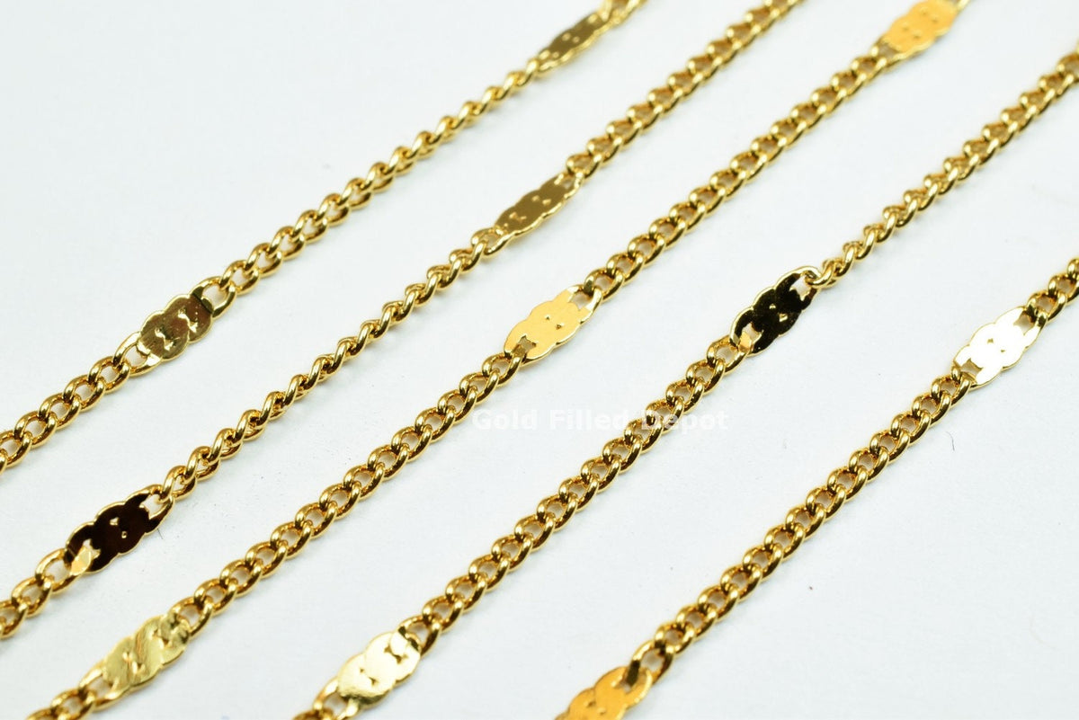 3 Feet 18K Gold Filled Cuban Link Chain, Scroll Chain Width 1.5mm Thickness 0.5mm Gold Filled Finding Chain for Jewelry Making GFC036 Etsy