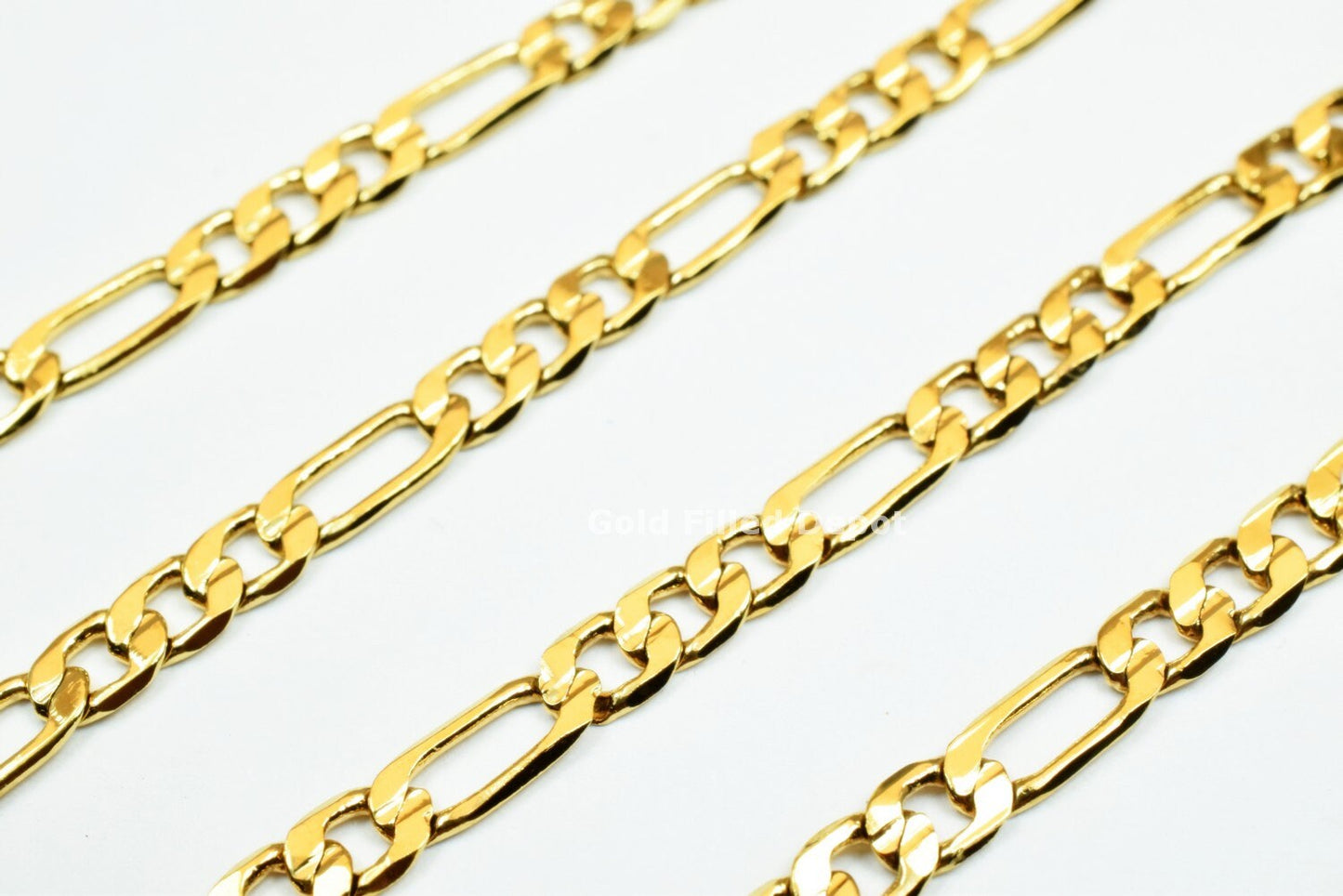 3 Foots 18K Gold Filled Chain Figaro Chain Width 3.5mm Thickness 0.5mm Gold-Filled finding for Gold Filled Jewelry Making GFC041