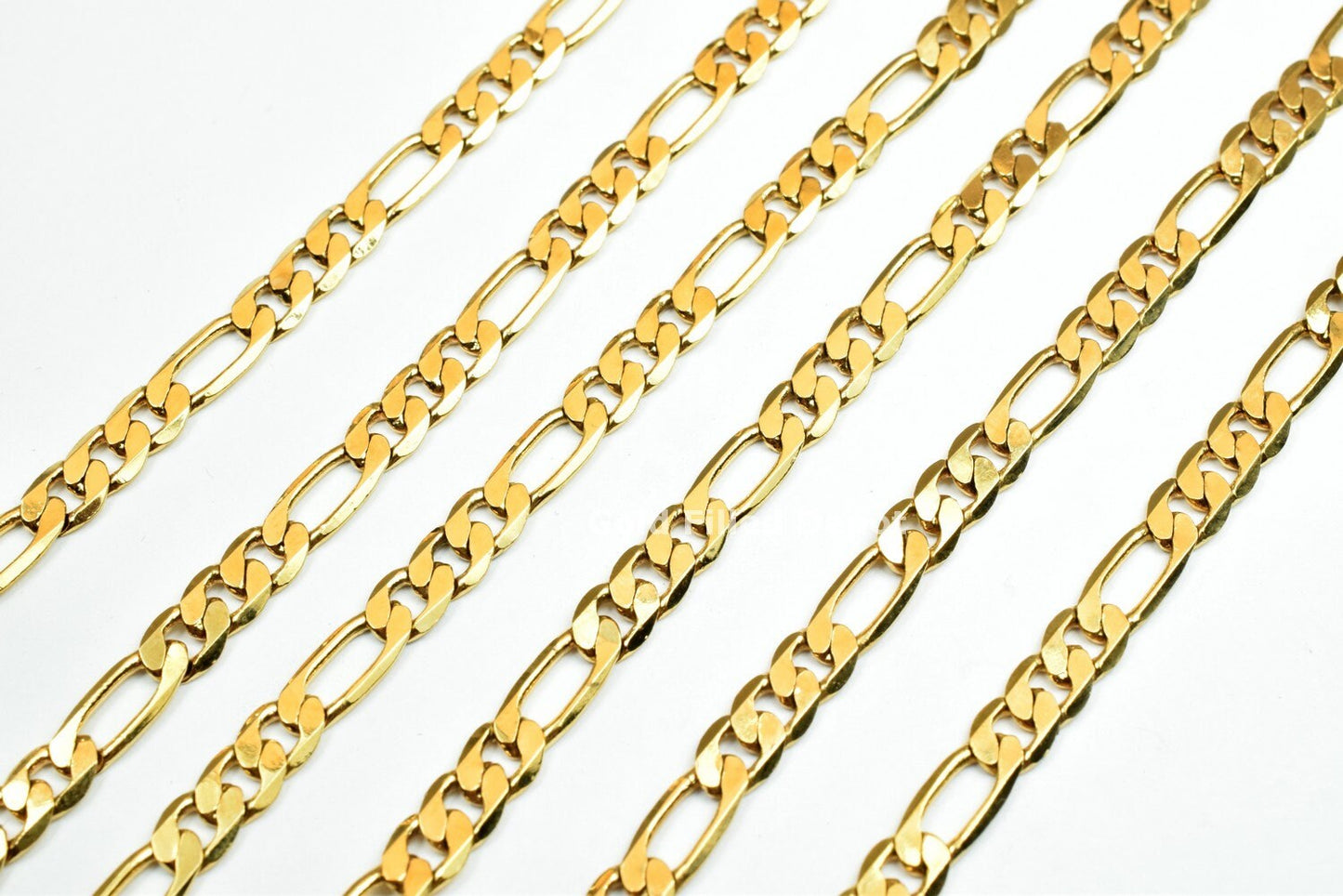 3 Foots 18K Gold Filled Chain Figaro Chain Width 3.8/4/2mm Thickness 1mm Gold-Filled finding for Jewelry MakingGFC112 /GFC059/GFC106
