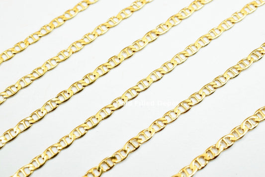 3 Feet 18K Gold Filled Anchor Chain/Marine Chain/Figarucci Chain Width 2mm Thickness 0.25mm Gold-Filled finding for Jewelry Making GFC015 Etsy